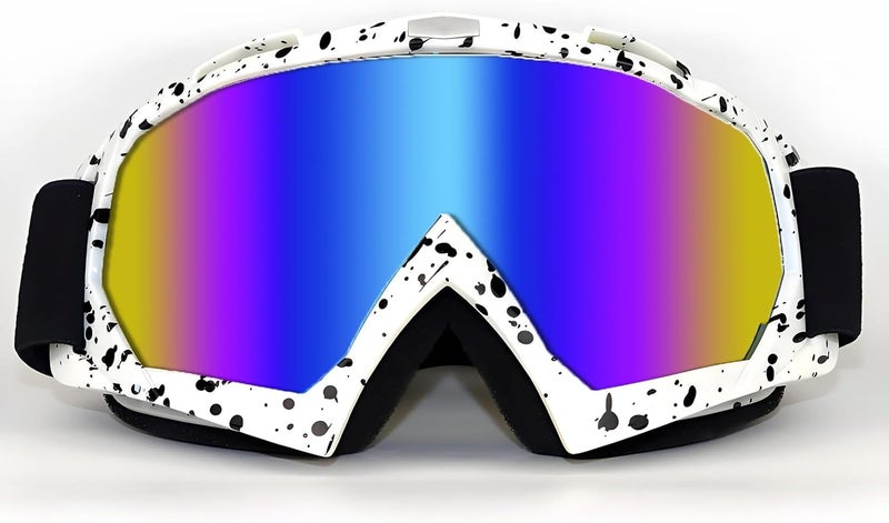 4-FQ Dirt Bike Goggles ATV Motorcycle Gear Motocross Dirtbike Riding Racing Glasses MX Accessories Helmet Goggles for Adult Youth Kids - UV400 Protection, Dust-proof, Adjustable Anti-Slip Strap - Image 1
